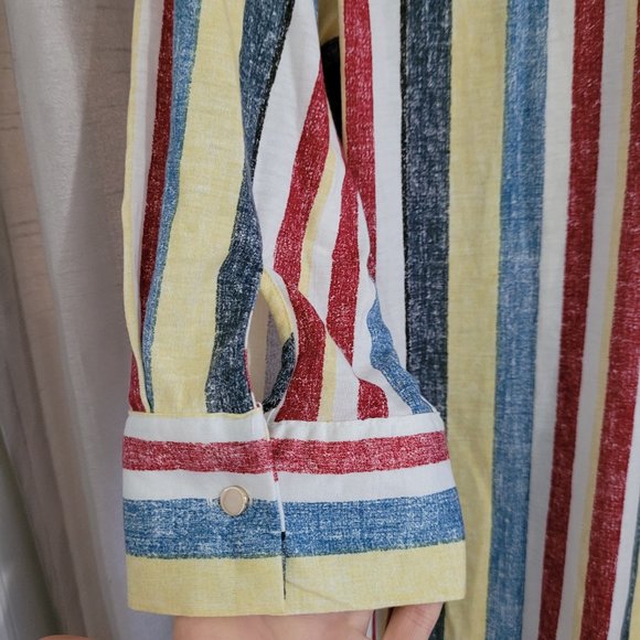 Love Potion - Multicolored Striped 3/4 Sleeved Shirt - Size L NWOT - Picture 5 of 7